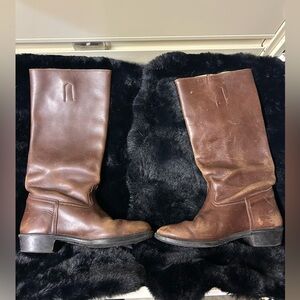 Brown Leather Knee-High Boots